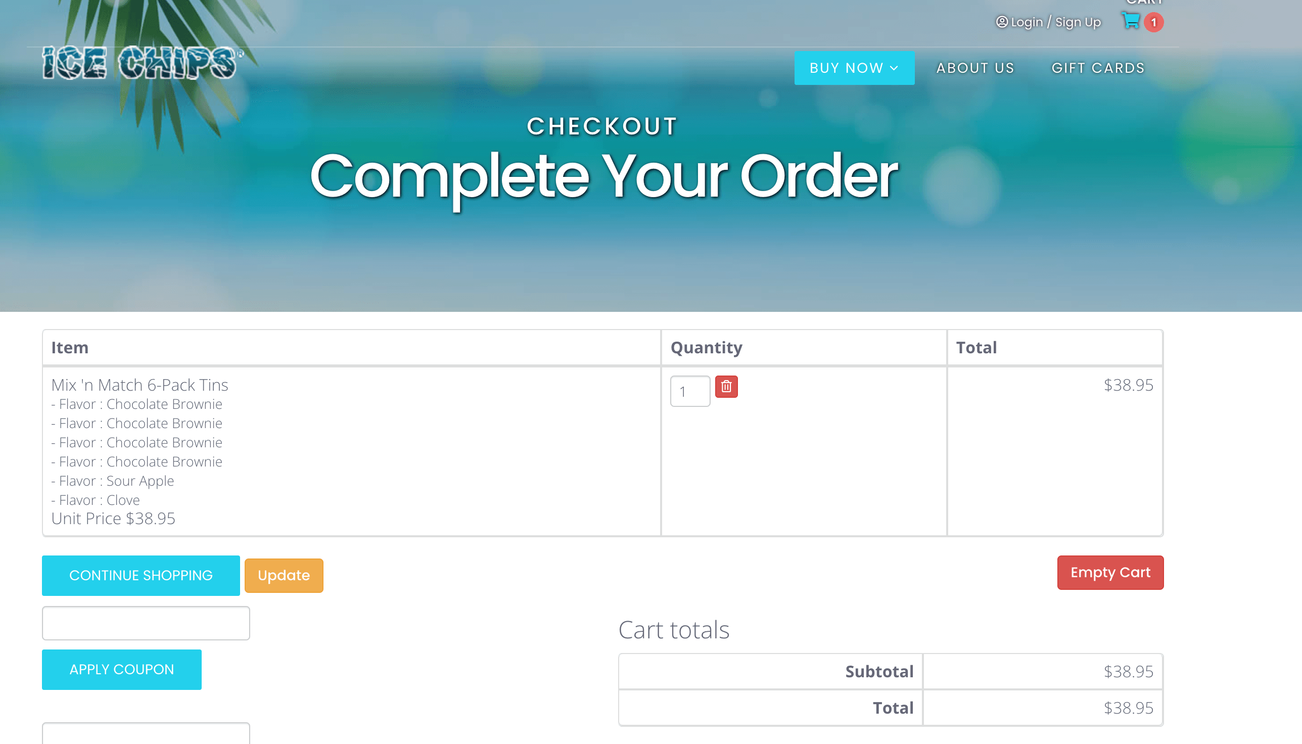 How to apply Ice Chips coupon code